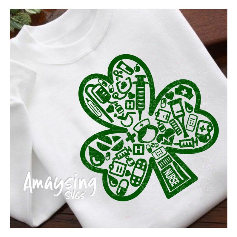 Download SVG Cutting Files Nurse Shamrock svg Nurse Shirt svg | Etsy