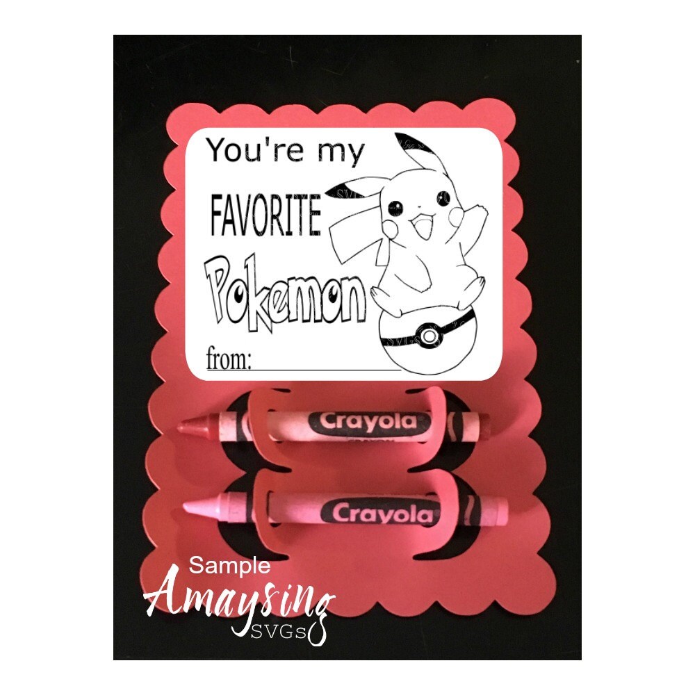 Download SVG You're My Favorite Pokemon DXF Crayon Card | Etsy