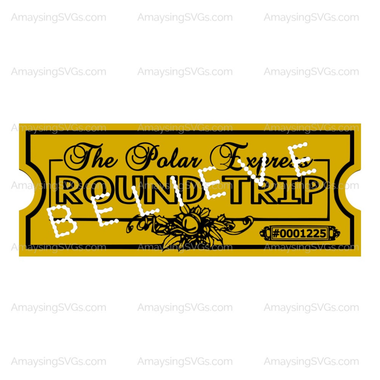 PDF Polar Express Ticket Printable BELIEVE Ticket Etsy
