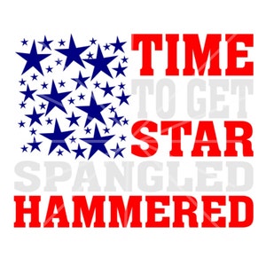 SVG - Star Spangled Hammered SVG - Star Spangled - Stars & Stripes - 4 juli - Patriottisch - Fourth of July - Rood Wit en Blauw