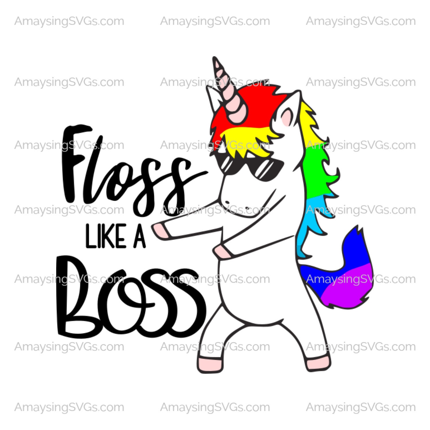 Floss like a Boss svg Floss like a boss Unicorn svg Flossing | Etsy