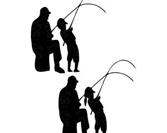 Fishing Buddies svg Fathers Day svg Dad and Daughter Fishing svg Dad and Son Fishing svg Fishing svg Decal svg Fathers Day Card svg