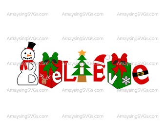 Believe svg Snowman Believe svg Christmas svg Holiday svg Christmas gift svg Christmas shirt svg Christmas ornament svg Santa sack svg