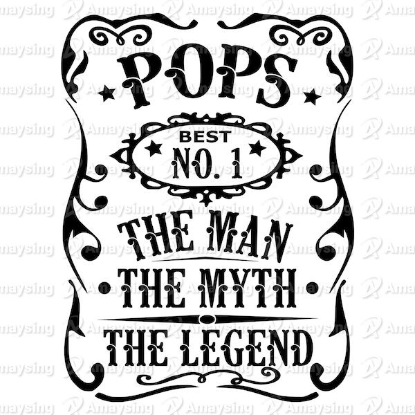 Pops Man Myth Legend svg, Fathers day svg