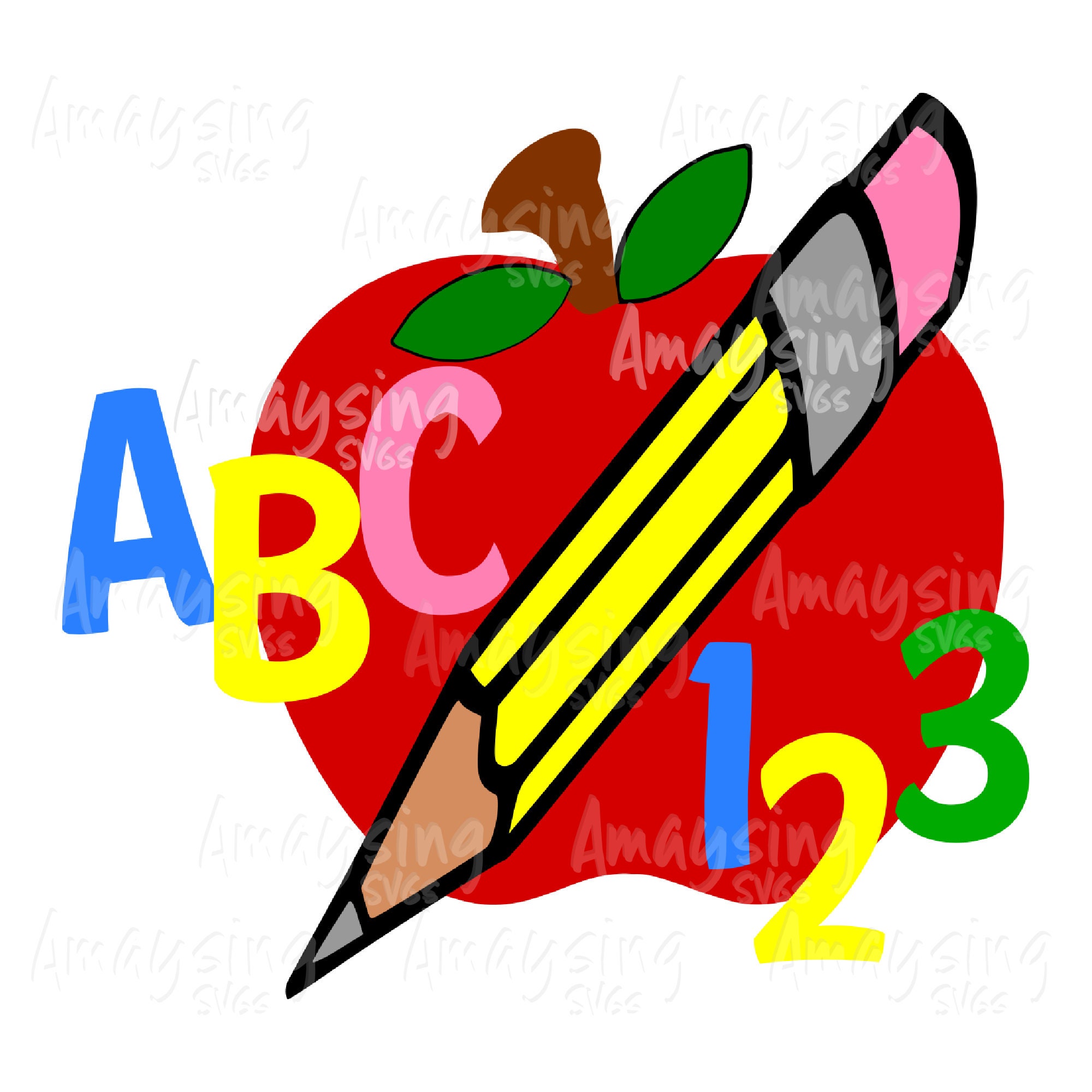 ABC 123 Regreso a clases svg | Etsy