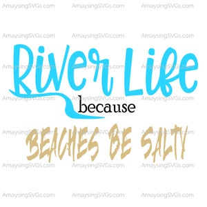Fluss-Leben SVG: Salzige Strände Sommer T-shirt Design (Digitaler Download)