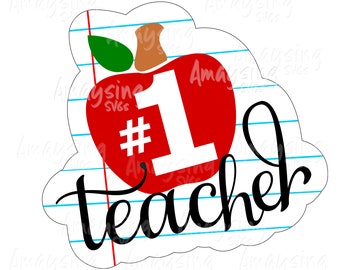 Number one Teacher svg, School svg, Teacher apple svg, Notepad svg, back to school svg