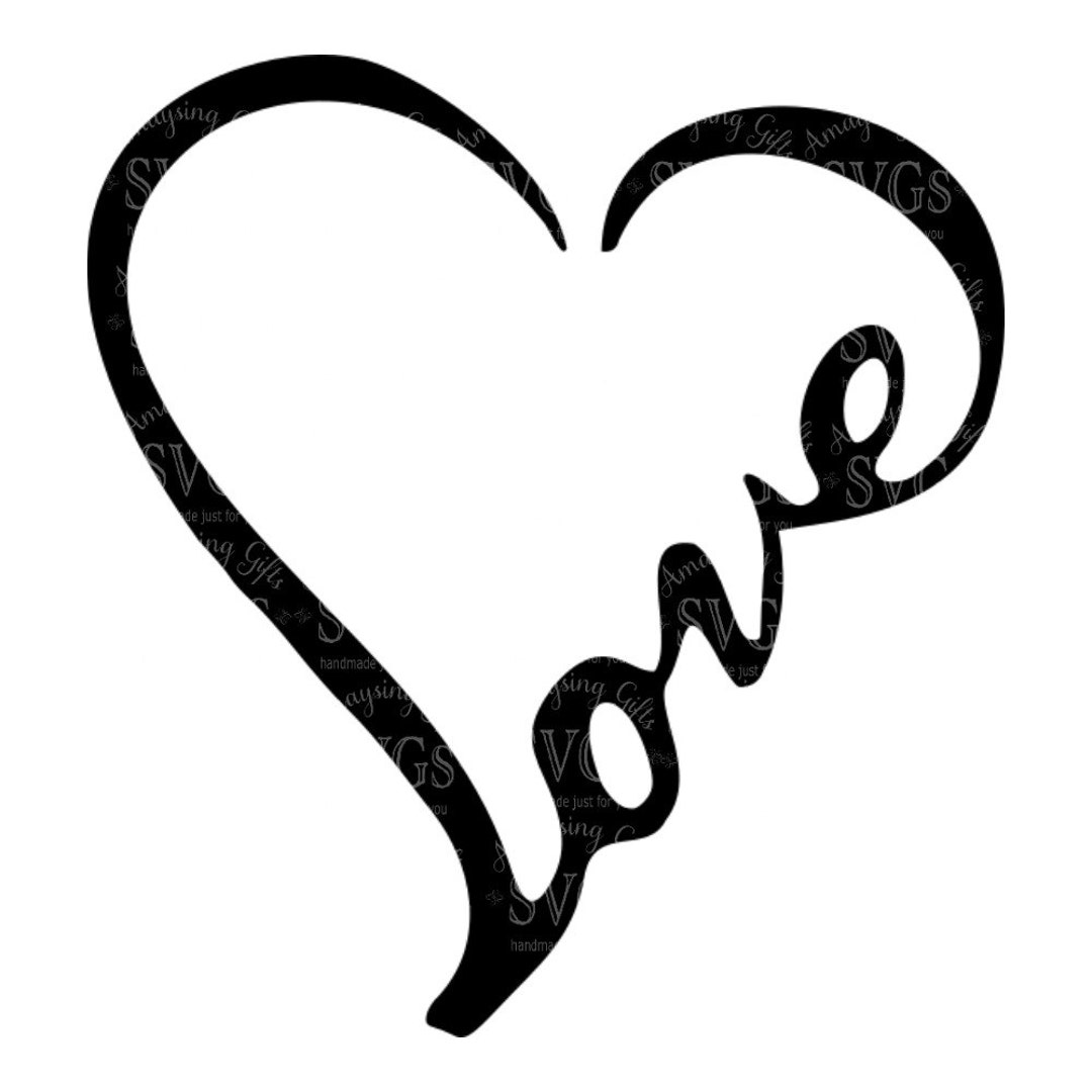 SVG Love Word Heart Love Heart Wordart Love Decal Love Design Love