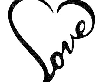 Download Love Word Heart Svg Etsy