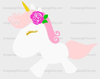 SVG - Rose Unicorn - Unicorn Tshirt svg - Rose Unicorn svg - tshirt svg - Decal svg - rose svg - pink svg