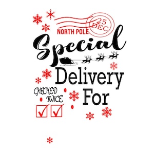 SVG - Entrega especial Santa Sack Diseño - Santa Carta Diseño - Navidad - Santa Bag Design - Entrega de Navidad - Diseño de bolsa de Santa Juguete