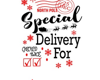 SVG - Special Delivery Santa Sack Design - Santa Letter Design - Christmas - Santa Bag Design - Christmas Delivery - Santa Toy Bag Design