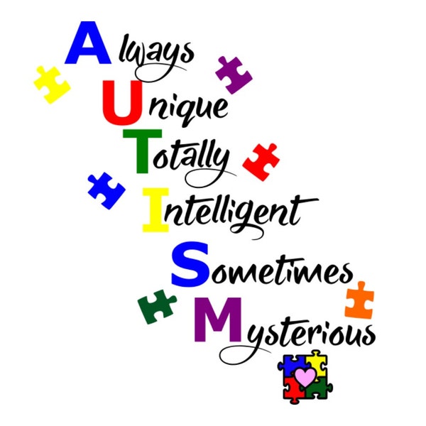 SVG - Autism Unique  - Autism Quote - Autism Awareness - Autism Puzzle - Autism Color Puzzle - Autism Tshirt Design - Autism Sign Design