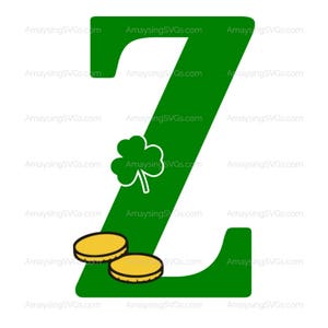 SVG St Patricks Clover Alphabet svg Alphabet svg set Clover Alphabet svg Irish Alphabet svg St Patricks Day Monogram Alphabet svg image 2