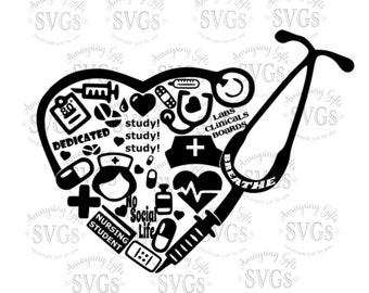 SVG - Nursing Student Collage - Nurse - LPN - RN - Nursing School - Nurses Week - Nurse Decal Design - Nurse Shirt - Nursing Ornament Design