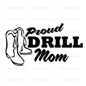 Stolze Bohrmaschine Mom Stiefel SVG: Cheer Dance Team Design (Digitaler Download)