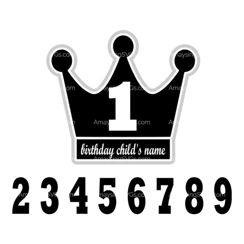 Download SVG Birthday Crown and Number set Birthday Months svg King ...