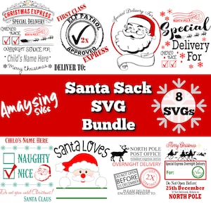 Santa Sack SVG Bundle: Christmas Toy Bag Designs (8 Files)
