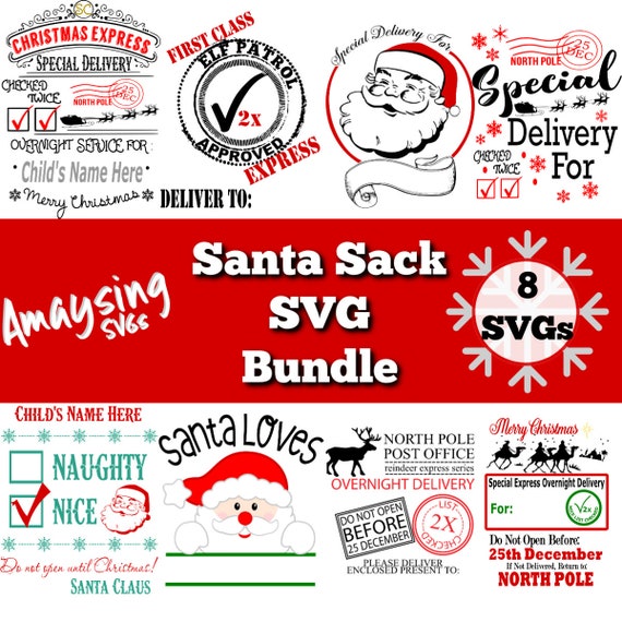Download Santa Sack SVG Bundle Christmas svg Christmas Gift wrap ...