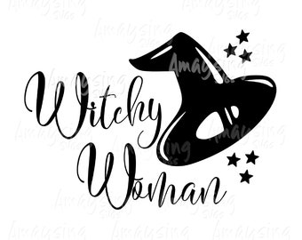 Witchy Woman svg, Halloween dxf, Witch png