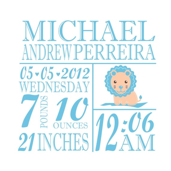 Download Baby Boy Birth Stats Svg