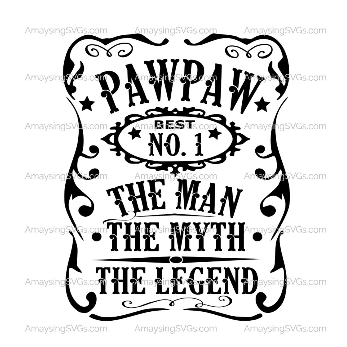 PawPaw Man Myth Legend svg PawPaw Fathers Day svg Grandfather | Etsy