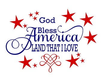 God Bless America Land That I Love svg God Bless America svg Patriotic svg Memorial Day svg Independence Day svg 4th of July Pallet Sign svg