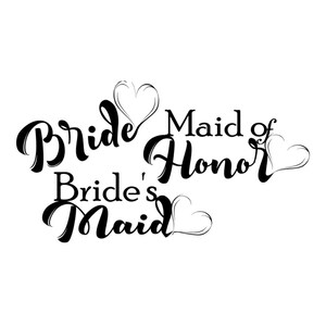 Bridal Party T-Shirt Designs: Bride, Bridesmaid SVG (Digital Download)
