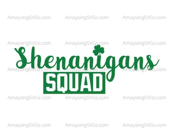 Shenanigans Squad svg St Patricks Day tshirt svg Bridal party tshirt svg Shenanigans svg Irish clover svg