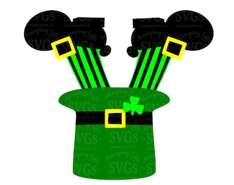 SVG - Leprechaun Legs in a Hat - Leprechaun - St Patrick's Day - Leprechaun hat - Clover - 4 leaf clover - tshirt design - card design