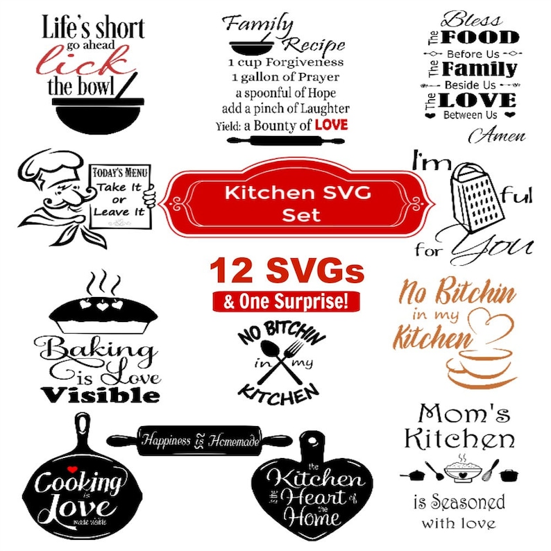 Download SVG Kitchen SVG Bundle 12 SVGs Food svg Kitchen svg | Etsy