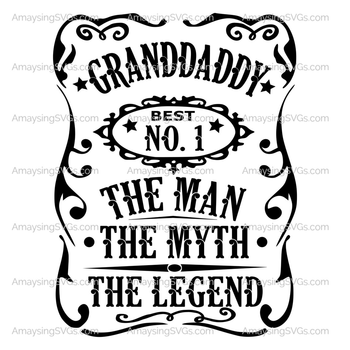 Granddaddy Man Myth Legend Svg Grandfather Svg Granddaddy Etsy