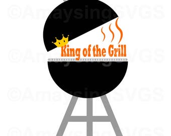 SVG - King of the Grill - BBQ svg - Fathers Day svg - Dad svg - Grill svg - Apron svg - Tshirt svg - Card svg - Summer svg - Grilling svg