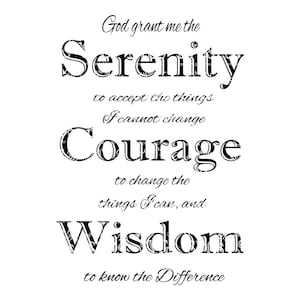 SVG - Serenity Prayer - amis de Bill W - Cadre AA - Prière inspirante - Idée cadeau - Aa Anniversary