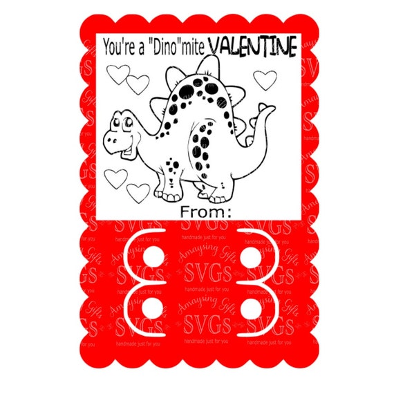 Download Dinosaur Valentine Crayon Card Svg Valentine Svg Dino Mite Etsy