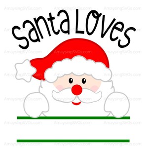 SVG - Papai Noel ama - Natal SVG - Papai Noel SVG - Monograma do Papai Noel svg - Saco do Papai Noel svg - Papai Noel personalizado svg - Camisa svg - Feriado svg