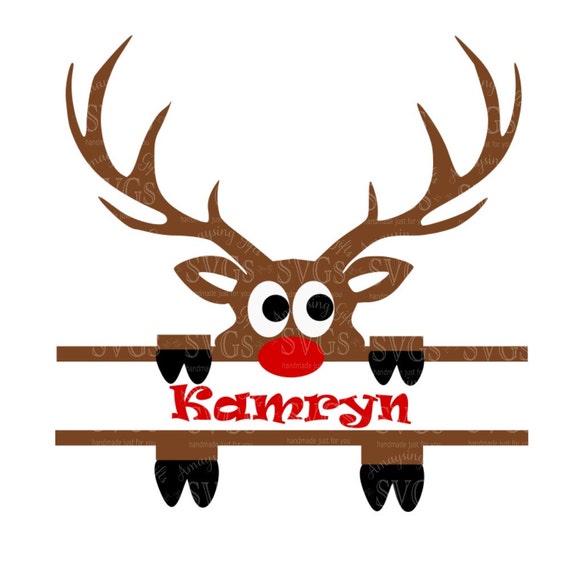 Download SVG Reindeer Peeking Split Reindeer Rudolph Christmas | Etsy