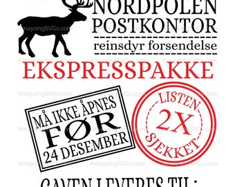 SVG - Norwegian Reindeer Express Santa Sack SVG - Santa Sack - Christmas Toy bag - Santa - Gift Wrap Bag SVG - Reindeer svg