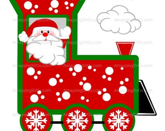 SVG - Santa Train - Christmas svg - Santa svg - train svg - christmas card svg - santa sack svg - cookies for santa - christmas decor svg