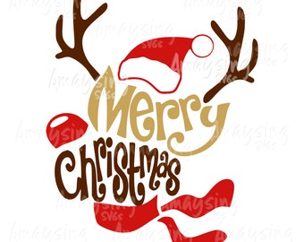 Merry Christmas Reindeer svg, Merry Christmas svg, Rudolph Reindeer svg, Christmas svg, Christmas shirt svg