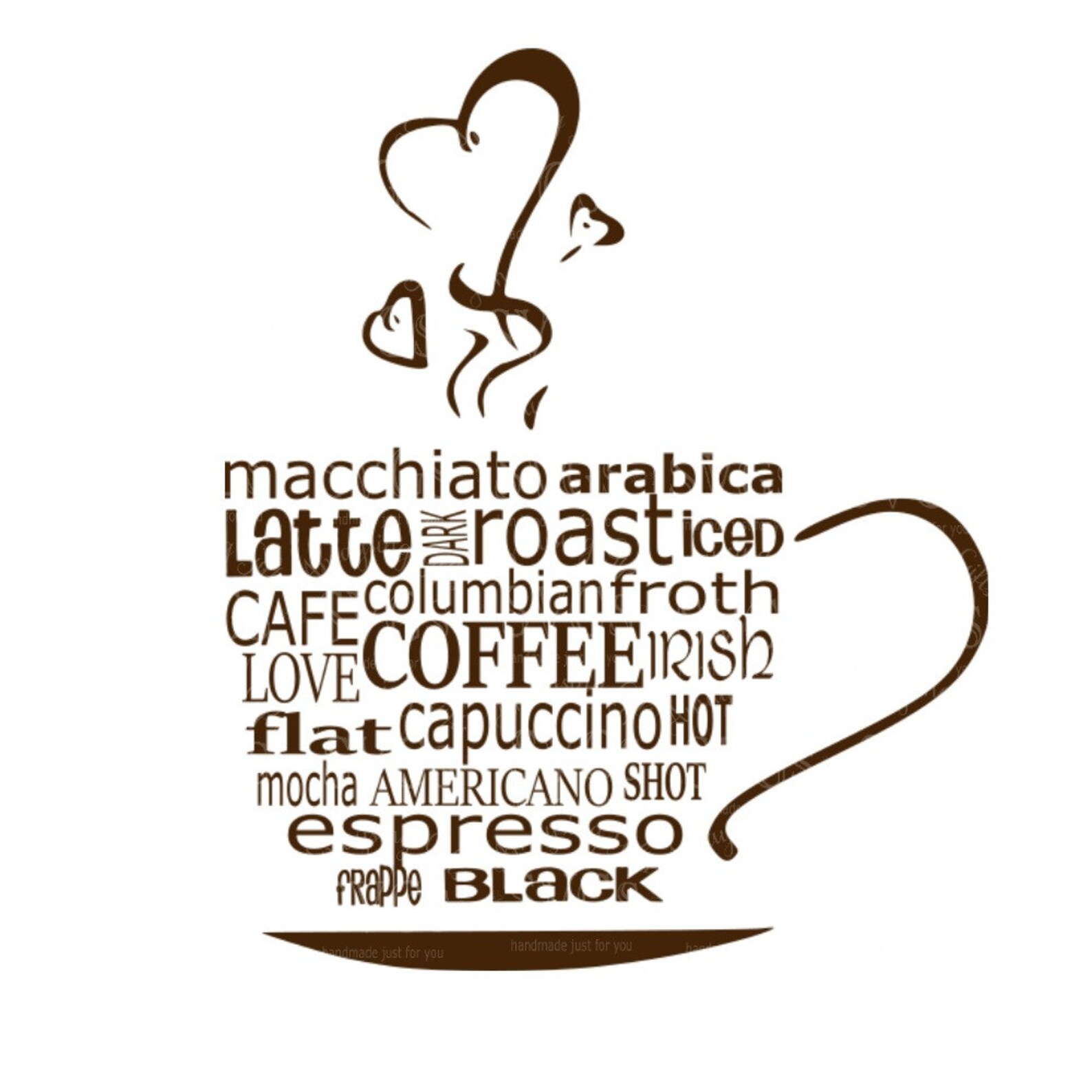 SVG Coffee Wordart DXF Sign Design Card Design Etsy