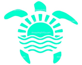 SVG Sea Turtle svg Sun svg Wave svg Summer Turtle svg Sea Wave svg Beach svg