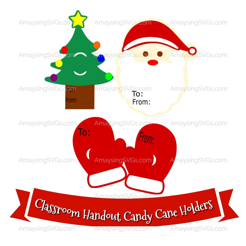 SVG Christmas Candy Cane Holder Classroom Handout svg | Etsy