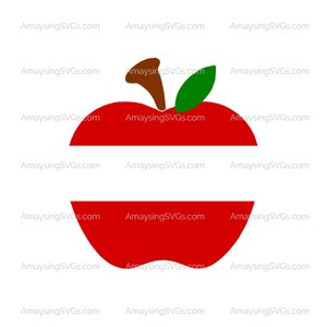 Split Apple SVG Personnalisé Apple svg Enseignant svg Enseignant Appréciation svg Enseignant Cadeau svg Apple svg Retour à l'école svg School bag svg