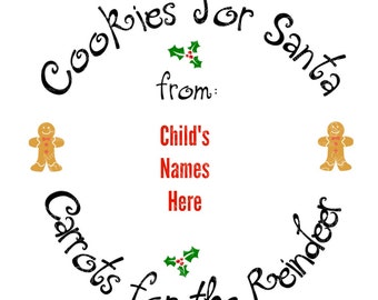 SVG - Cookies for Santa Plate Edge - Cookie Plate Design - Christmas Plate Design - Carrots for the Reindeer - Gingerbread Man - Santa