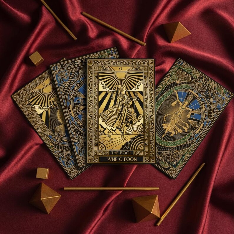 Art Deco Style Tarot Cards | Printable Major Minor Arcana Deck (digital ...