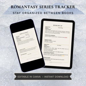 Romantasy Reading Tracker Canva Template | Fantasy Journal, Character, Plot Log (Digital Download)