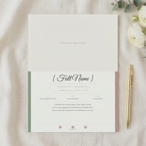 Photo Funeral Program Template | Minimalist Memorial Service (Digital Download)