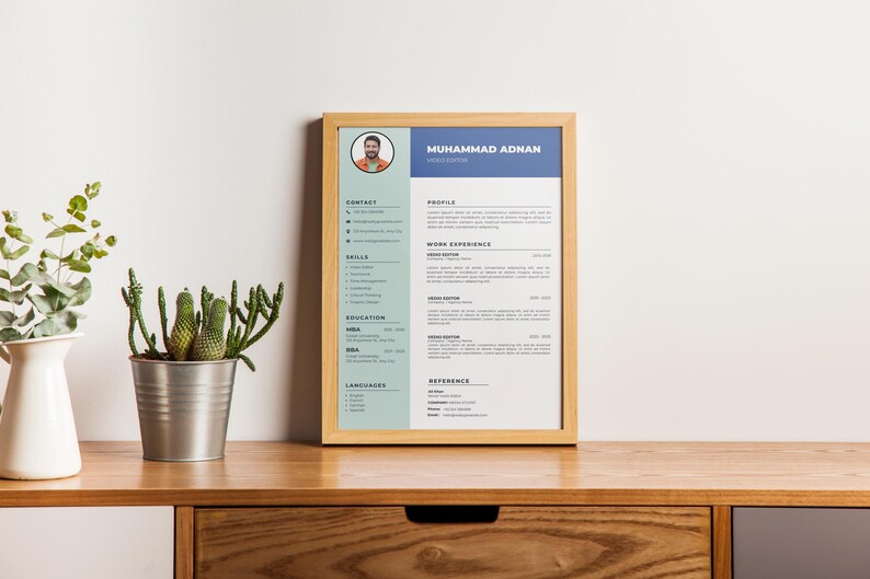 Resume Template Canva With Cover Letter | Canva Resume Template | 1 ...