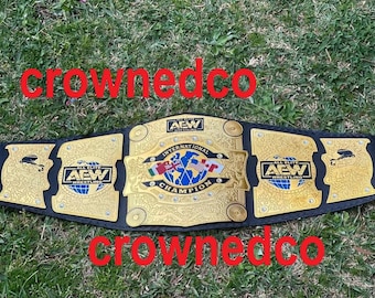 Aew International Champion Title Belt,4mm Thickness,Adult Size.